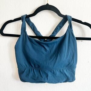 Athleta Women Sports Bra XS Blue‎ Longline Racerback Pullover Unlined